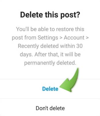 delete post instagram