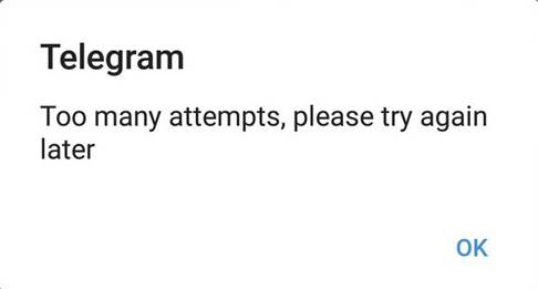 telegram too many attempts