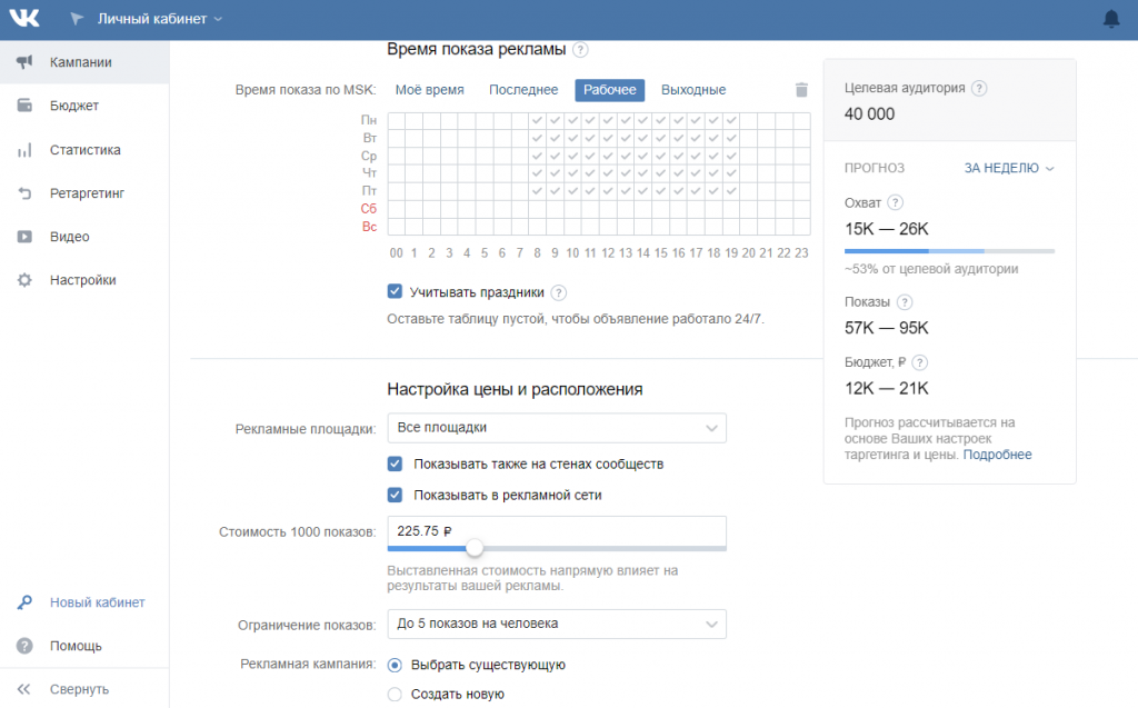 прогноз результатов рекламы