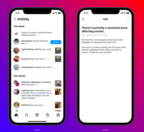 Instagram будет предупреждать пользователей о сбоях в приложении