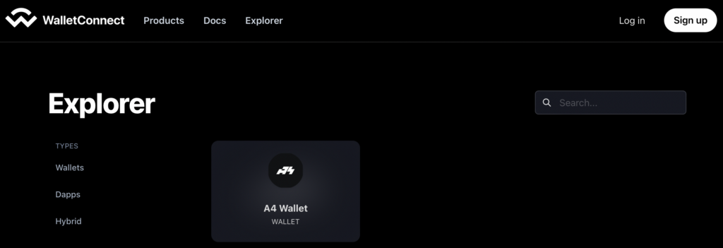 a4 finance wallet connect