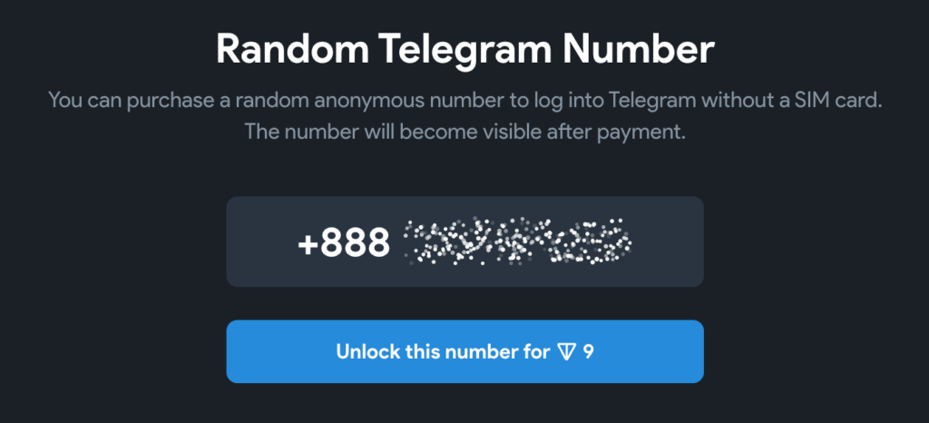 random telegram number