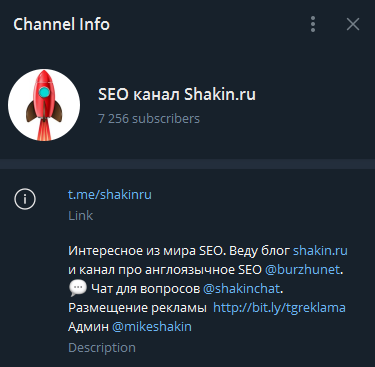 SEO TELEGRAM КАНАЛ SHAKIN.RU