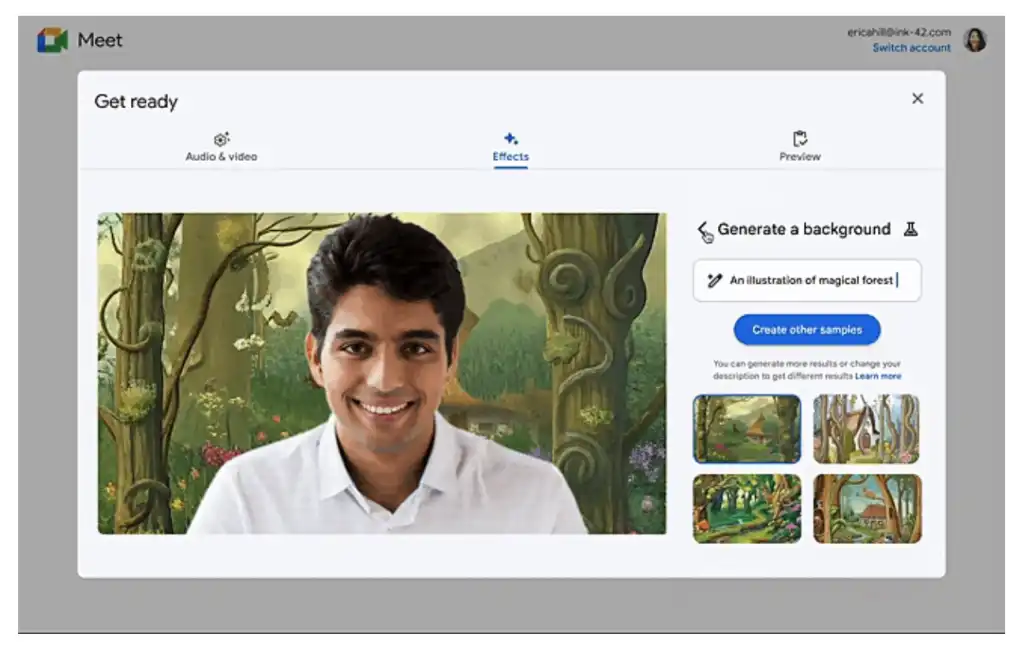 Google Meet внедряет созданные ИИ виртуальные фоны
