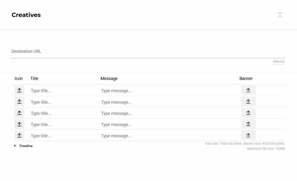 загрузка креативов richads