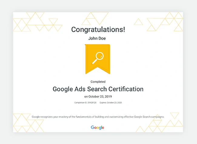 google ads сертификат