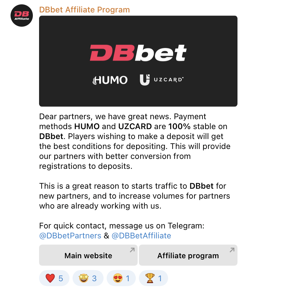 телеграм канал dbbet