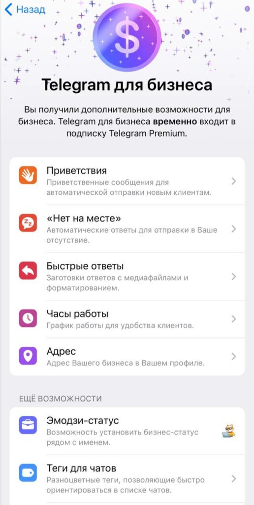 telegram для бизнеса