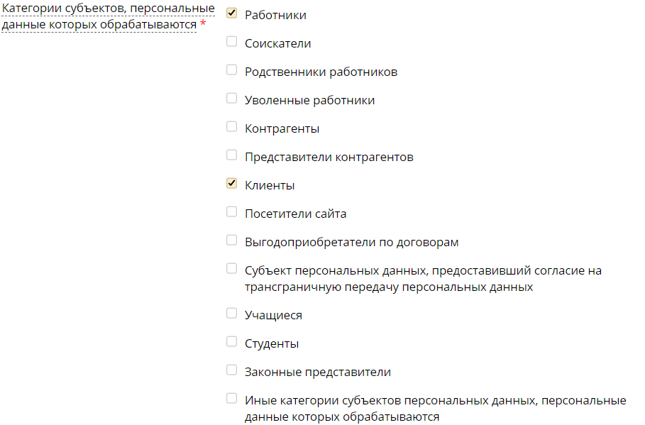 категории субьектов