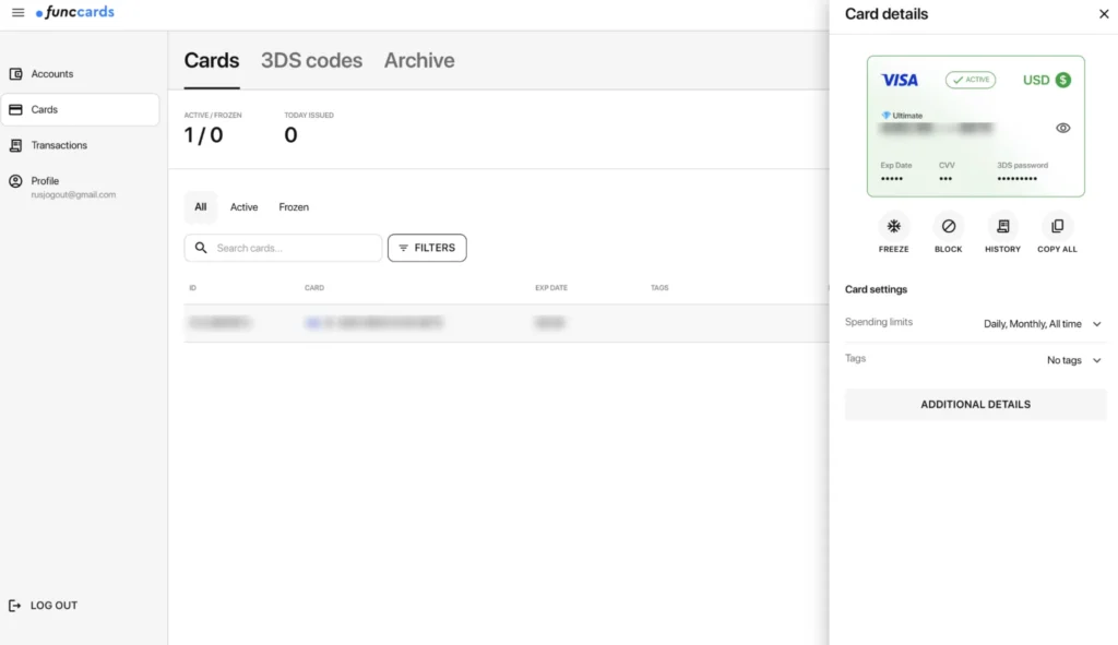 funccards карта