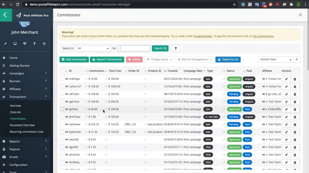 Post Affiliate кабинет