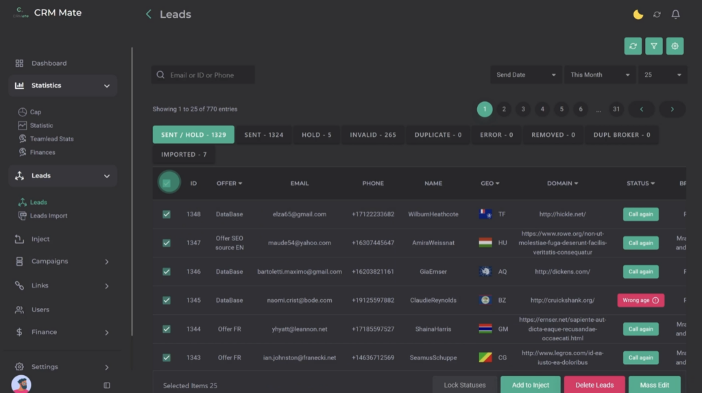 CRMate возможности